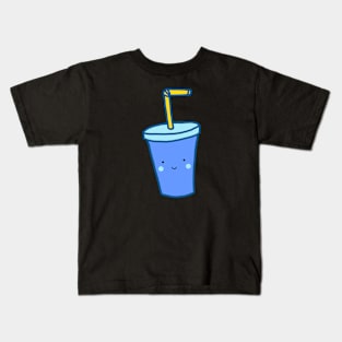 Kawaii Drink (blue) Kids T-Shirt